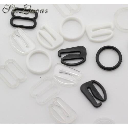 30pcs/lot 8mm white black type 0 8 9 nylon bar Buckles clips button for Lingerie Adjustment accessories DIY