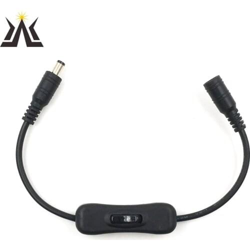2.1x5.5mm Plug Jack Power Adapter DC Wire Connector with Switch for LED Strip Light DIY Electrical Socket Connecting Cable Plug