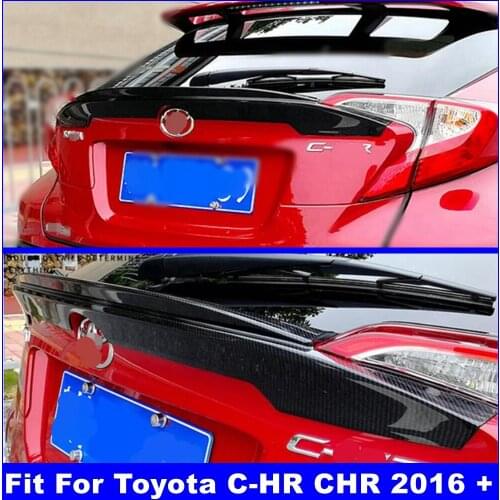 Auto Accessory Tailgate Spoiler Trunk Rear Spoiler Door Wing Protection Panel Cover Trim Kit ABS For Toyota C-HR CHR 2016 - 2020