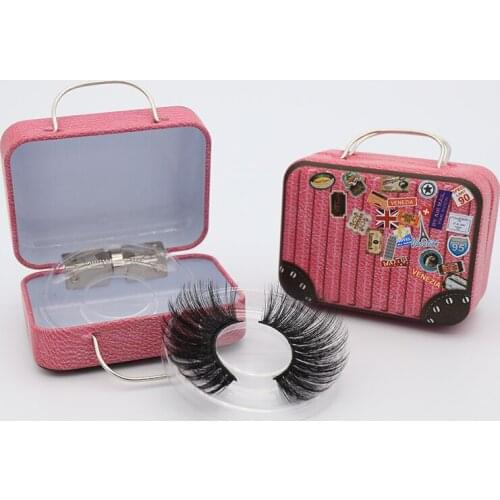Suitcase False Eyelashes Packaging Box Lash Boxes Customized Fake 3d Mink Lashes Luggage Case Empty Makeup Eyelash Packing
