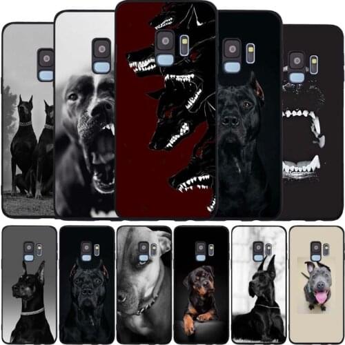 Dog Pitbull black Soft phone Case For Samsung S20 S10 S9 S8 S7 edge Plus Lite Note 8 9 10 A6 A7 A8 A9 2018 Cover