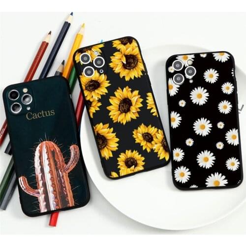Beauty Sunflower Phone Case For iphone XR 11 Pro XS Max X 5 Case For iphone 8 7 6 6S Plus SE 2 2020 TPU Coque For iphone 8Plus
