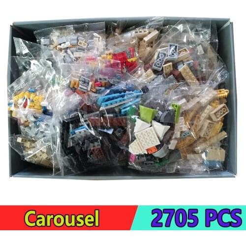 Creator Street View Building Blocks Sets City Park 80005 10257 2705Pcs Carousel Electric Motor Kits Girl Toys Gifts