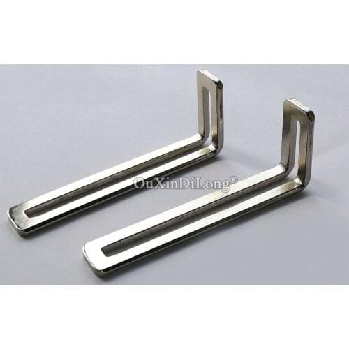 DHL 100PCS 32.5x85.5x16mm L Furniture Reinforced Corner Braces Connecting Fittings Board Shelf Support Brackets Nickel Plated