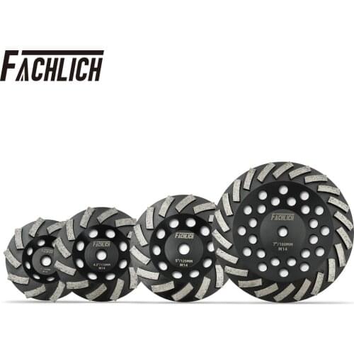 Fachlich 1pc M14 thread Diamond Sanding Disc Grinding Turbo Row Cup Wheel for Concrete Hard Stone Granite 100/115/125/180mm