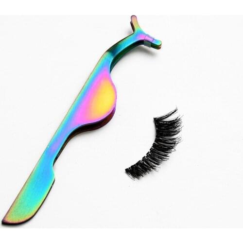 Hot Sale T-shape False Eyelash Tweezers Fake Eye Lash Applicator Lashes Extension Curler Nipper Auxiliary Clip Clamp Makeup Tool