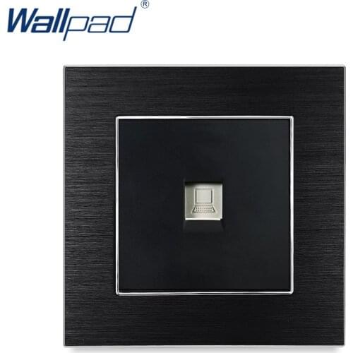 CAT6 RJ45 Computer Socket Network Data Sockets Wallpad Luxury Satin Metal Panel Electric Wall Socket Electrical Outlets For Home