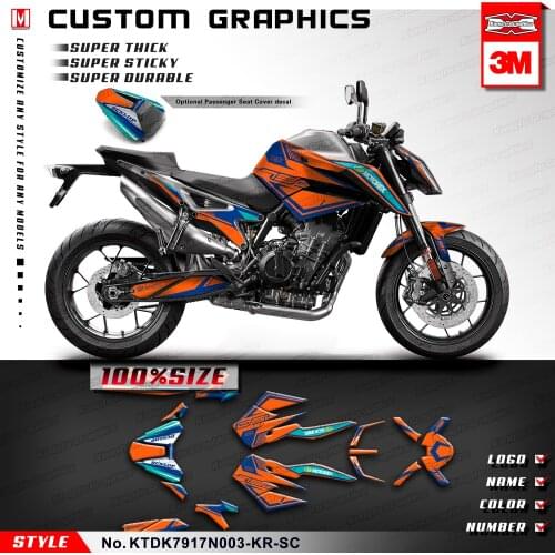 KUNGFU GRAPHICS Adhesive Stickers Street Bike Decoration Kit Decals for 890 R 2020 2021 (Style no. KTDK7917N003-KR-SC)