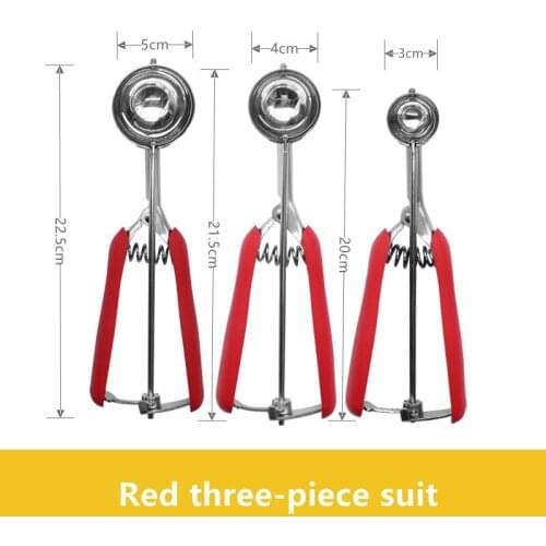 Stainless Steel Spoon Ice Cream Scoop Mashed Potatoes Watermelon Jelly Yogurt Cookies Spring Handle Scoops Kitchen Accessories