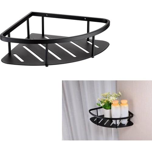 Matte Black 304 Stainless Steel Shower Caddy Corner Basket Shelf Bathroom Organizer Storage