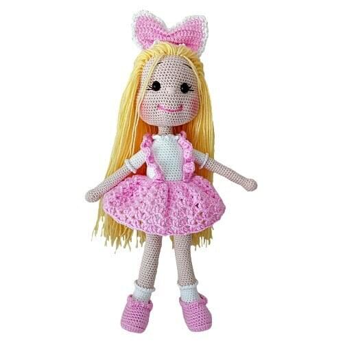 Cute Simay Organic Hand-Knitted Amigurumi Girl Doll 40 cm