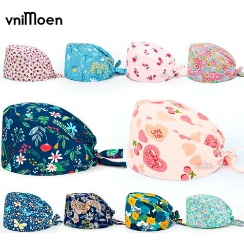 Fashion Classic hot style Breathable Scrub Cap Printed Work Hat Casual Unisex Outdoors cap Nurse Work Hat For Health service cap