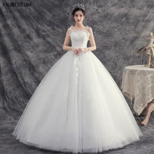 KAUNISSINA Fashion Tulle Ball Gown Wedding Dresses Women Vintage Vestidos De Noiva Floor-Length Princess Formal Bride Dress