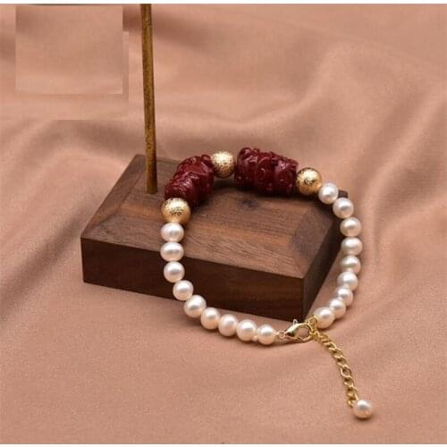Natural Fresh Water Pearls Bracelets For Wedding Girls Party Adjustable Purple Gold Sand Bracelets Luxury Jewelry Accessories