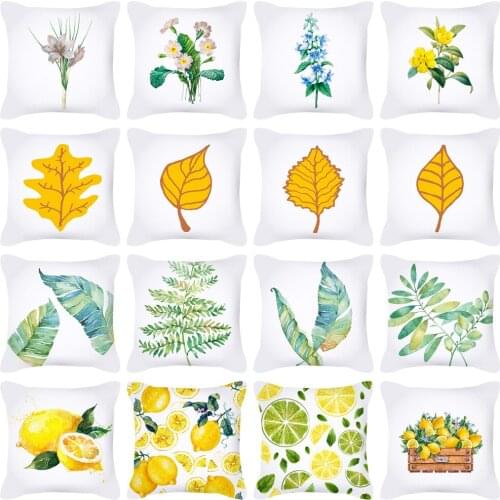 Plant Fruit Print Pillowcase Cushion Cover 45*45 Sofa Cushions Pillow Cases Cotton Linen Home Decor Pillow Covers KD-0720