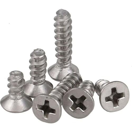 Stainless Steel Phillips Countersunk Head Flat Tail Self Tapping Screw Flat Head Phillips Screw Wood Screws M2-M4