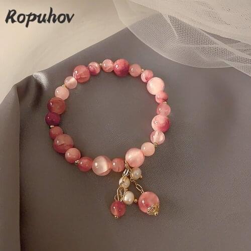 Ropuhov 2021 New Korean Jewelry Gift New Design Crystal Bracelet Strawberry Crystal Buddha Girl Bracelet Celebrity Wholesale