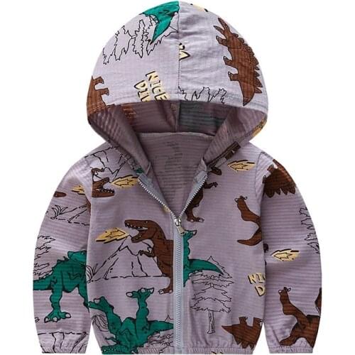 2021 New Autumn Thin Coat Summer Girls Sun Protective Clothing Boys Print Cartoon Long Sleeve Coat Sunscreen Clothes