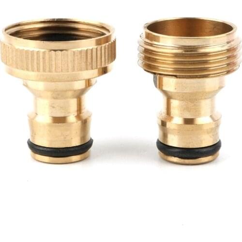 2pcs 3/4" Male/Female Thread Quick Connector Garden Irrigation Connector Water Tap Adapter Faucet Joints Garden Hose Pipe Nipper