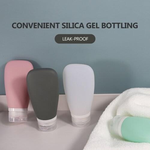1 Pcs 38/60/90ml Portable Leak-proof Silicone Empty Travel Bottle Refillable Cosmetic Jar For Shower Gel Shampoo Facial Cleanser