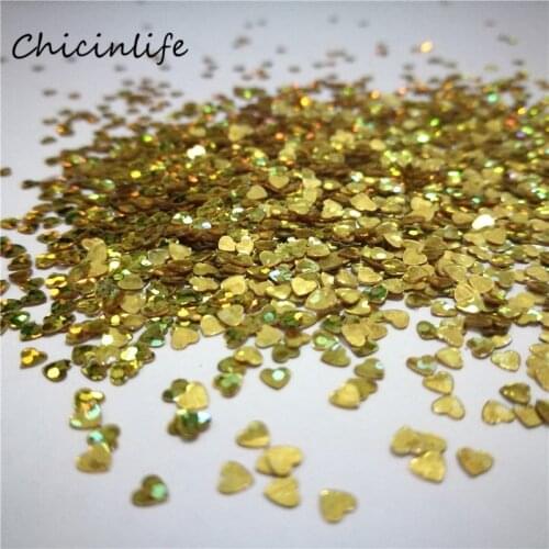 Chicinlife 1000pcs/lot Gold/Silver 3mm Wedding Heart Confetti Table Decoration Wedding Party Decoration Confetti Wedding Favor