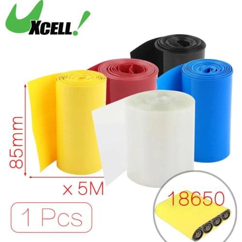 Uxcell 5Meters 85Mm Width PVC Heat Shrink Wrap Tube Blue For 18650 Battery Pack Black Blue Clear Red Yellow Heat Shrink Tubing