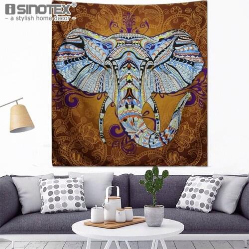 Woven Plain Tapestry Indian Elephant Printed Wall Hanging Bedspread Polyester Blanket Table Cover Yoga Mat Beach Towel 150*130cm