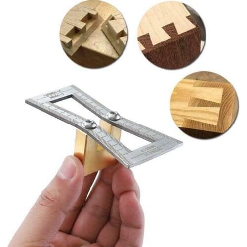 Dovetail Scribe Line Planner Woodworking Crossed Template Carpenter Drawing with Scale Woodworking Ruler Gauge Supplies