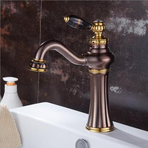 Vidric Fashion Europe style high quality brass gold ORB bathroom Crane hot and cold sink faucet basin faucet