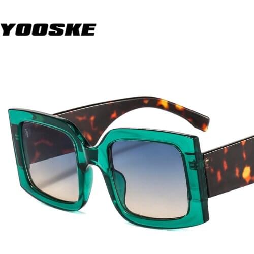 YOOSKE Luxury Square Sunglasses Women Men Rectangle Sunglass Vintage Eyeglasses Brand Design Sun Glasses Oversized Eyewear Green