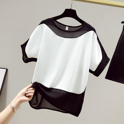 Blusas Mujer De Moda 2021 White Blouse Plus Size Tops Short Sleeve Summer Women Blouses Chiffon Womens Tops and Blouses 14855