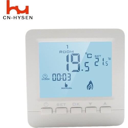 LCD 5A Wall-Hung Gas Boiler Heating Temperature Programmable Thermostat Battery Powered Thermoregulator with backlight