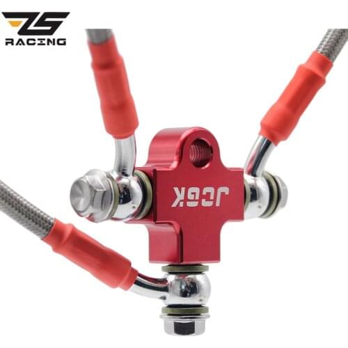 ZS Racing Hydraulic Brake Hose Pipe Tee Coupling Tee Fitting Tee Connector 3wayAdapter For Motorcycle Dirt Bike ATV Brake System