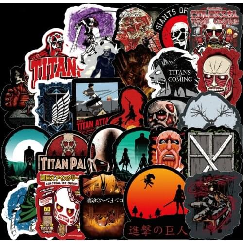 100 Pcs/ set Stickers Anime Attack On Titan Eren Levi Waterproof Graffiti Stickers Toys For Kids Luggage Travel Trolley Notebook