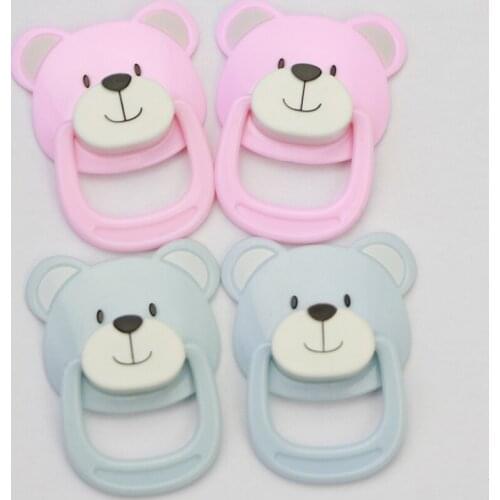 2 pcs Cartoon Bear Pacifier Blue or Pink Plastic PVC Reborn Baby Doll Accessories Fit For Magnetic Mouth Doll Nipple Hot Sale