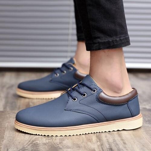 2020 Leather Man Casual Sneaker Sport Shoes Men Lightweight Outdoor Walking Shoes Male Athletic Mens Shoe For Four Seasons