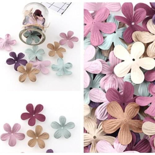 30Pcs 45MM Artificial Flower Microfiber Fabric Hair Ornaments Clip DIY Accessories Handmade Hair Accessories