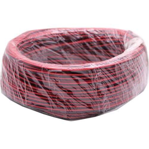 50m 100m 22AWG 2Pins red+black Wire Extension Cable For 5050 3528 Single Color LED Strip Light