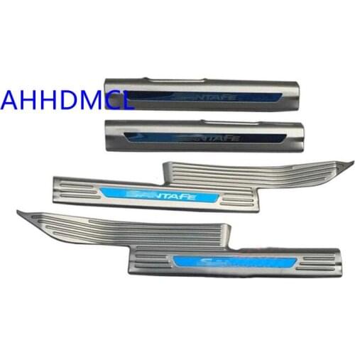Car Welcome Pedal Threshold Strip Door Sill Strip For Hyundai ix45 Santa Fe 2013 2014 2015 2016 2017 2018 2019 2020