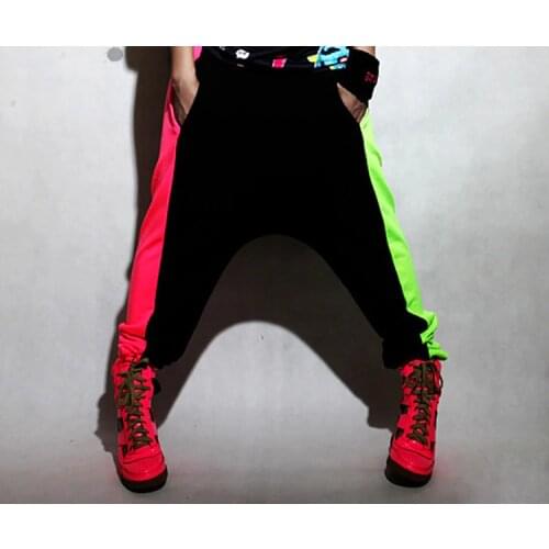 Kids Adult New fashion Brand Harem Hip Hop Dance Pants Sweatpants Costumes female stage performance wear Neon jazz trousers