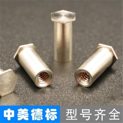 BSOS-M3.5 Self Clinching Standoff Hex Blind Rivet Threaded Standoffs Server Cabinet Sheet Metal Spacer Insert Nut Screw Column