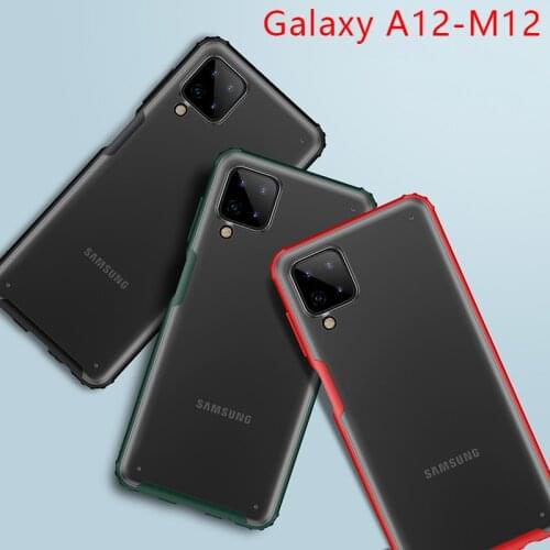 Case for samsung a12 m12 bumper cover on galaxy a m 12 12a 12m 6.5 protective phone coque back bag silicone matte soft tpu shell