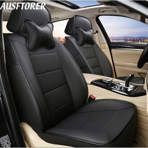 AUSFTORER Custom Seat Cover for Chrysler Grand Voyager 2013 Cowhide Leather Car Seat Covers Set Cushion Seat Support Accessories
