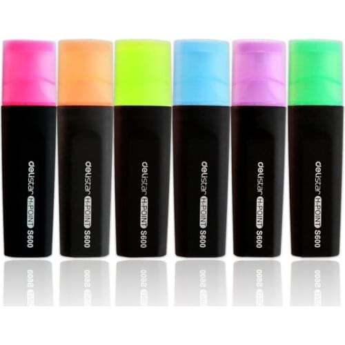 Deli S600 Highlighter Waterproof Drawing Pen Art Markers Pen Not Easy Fade Highlighters Fluorescent Bright Color DropShipping