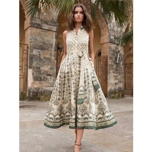 Desigual Summer Womens Dress 2021 Spain Casual Party Dresses Y2k Uneven Sleeveless Print Slim Elegant Sexy V-Neck Temperament