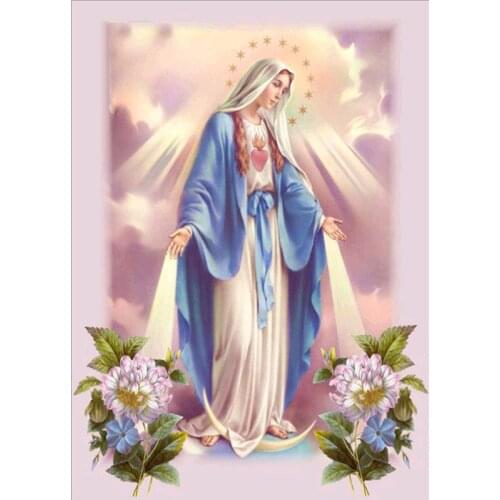 Virgin Mary Christianity Decor Art 5D Diamond Painting Embroidery Full Square Drill Round Drill Mosaic Portait Home Decoration