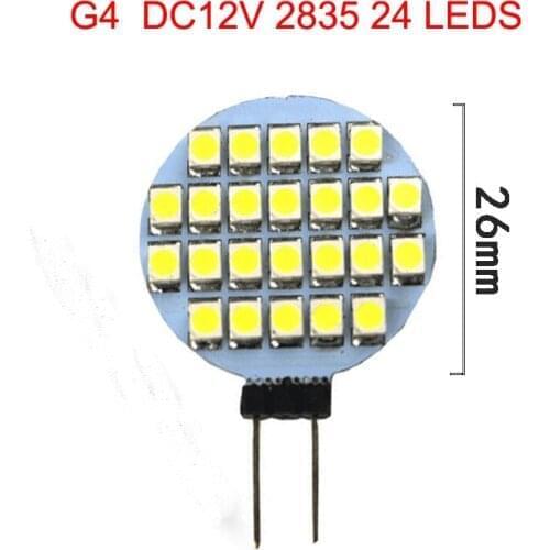 50pcs 12V Dimmable G4 LED Bulb Mini LED Spotlight 2835 24 leds 3w G4 Corn Light Chandelier Crystal Light Replace 30w Halogen