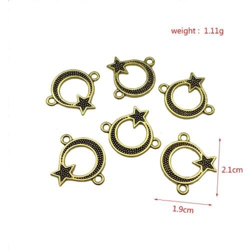 JunKang Zinc Alloy Musical Note Moon Star Music 2 Color Pendant DIY Making Bracelet Necklace Jewelry Connector Jewelry