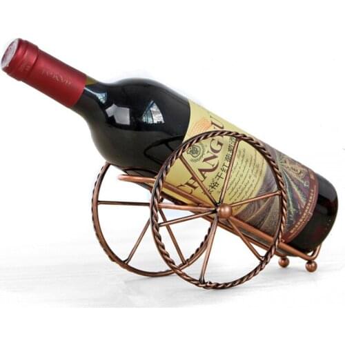 Creative European Metals Wine forging Retro Wine rack Ornaments Single bottles Home