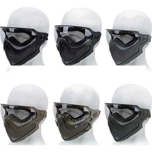 Airsoft Paintball Mask Safety Protective Anti-fog Goggle Full Face Mask With Black/Yellow/Clean Lens Tactical Shooting Equipment